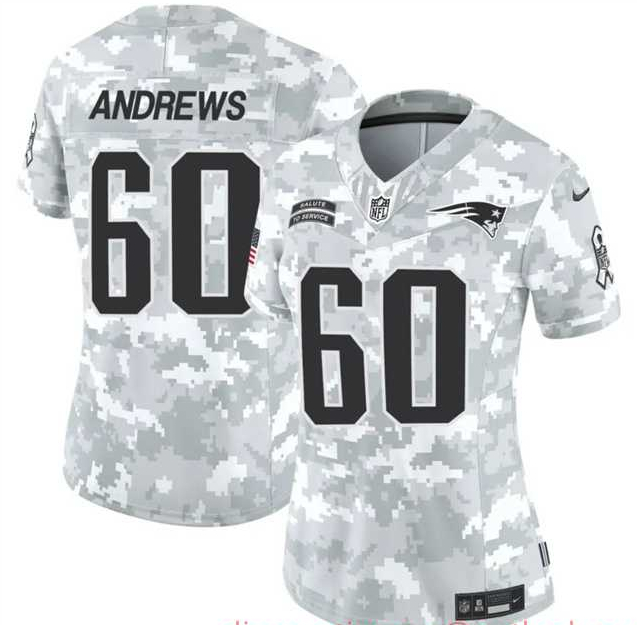 Women%27s New England Patriots #60 David Andrews 2024 F.U.S.E Arctic Camo Salute To Service Limited Stitched Jersey Dzhi